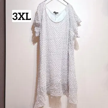 Cal Style [ 3XL ] 도트 무늬 반팔 튜닉 빅 루즈핏 반팔