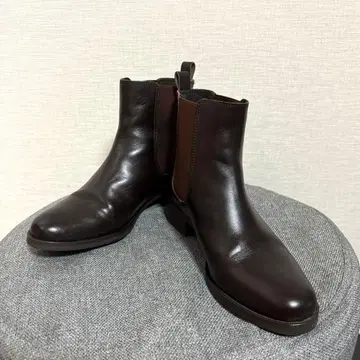 다크 브라운 사이드 고어 부츠 가죽