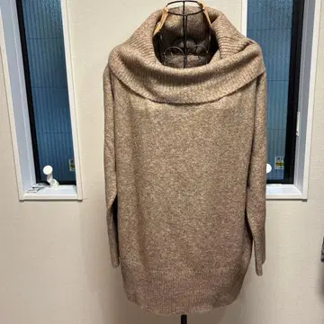 미사용 앙코키누 2way 오프 터틀 니트 풀오버 LL 택 포함