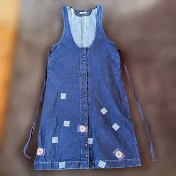 핑크하우스 블루 데님 살로펫 스커트 빈티지