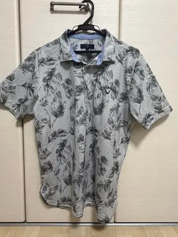 Callaway 잎 패턴 피케 셔츠 LL 그레이