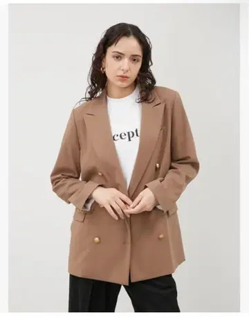 [ 미라 오웬 ] 금장 버튼 오버 사이즈 더블 브레스트 자켓