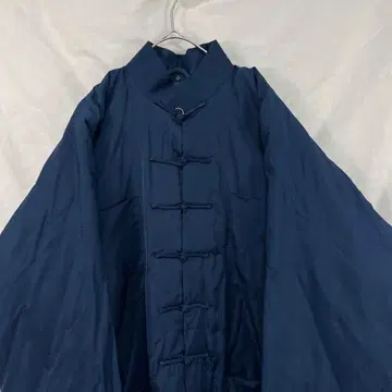 80s 충전솜 차이나 코트 빈티지 네이비