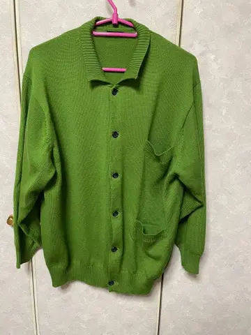 Y's 그린 가디건 긴팔 포켓 부착