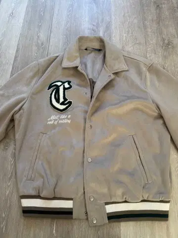 ZARA 베이지 바시티 자켓 L 남성용