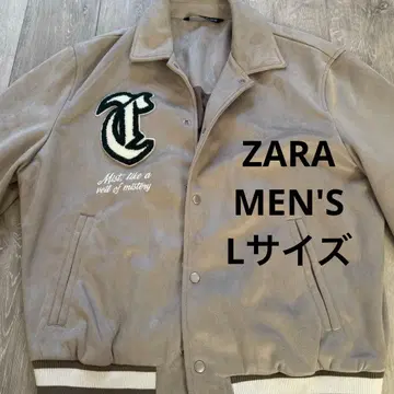 ZARA 베이지 바시티 자켓 L 남성용
