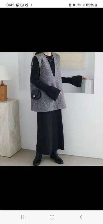 그레이 블랙 셋업 스커트