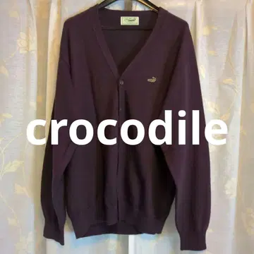 크로커다일 crocodile 남성용 V넥 가디건 LL 퍼플