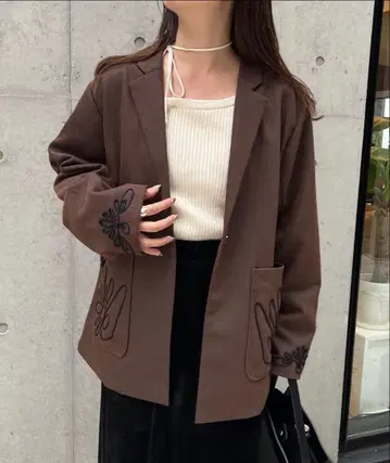 Kastane [ 셋업 가능 / 안감 없음 ] 프렌치 트윌 자수 자켓