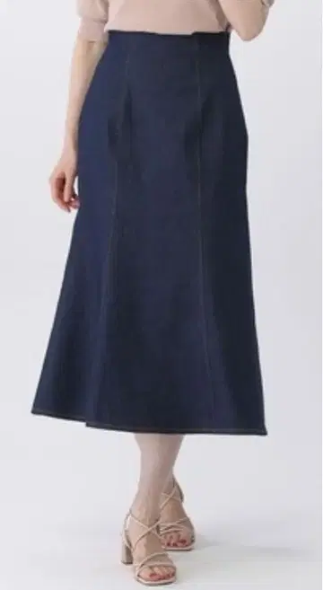 데님 플레어 스커트 머메이드 택 포함