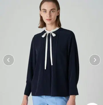 Ballsey 클리어데신 보타이 블라우스 리본 포함 긴팔 셔츠