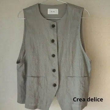 Crea delice 슬리브리스 베스트 그레이 오가닉 린넨 M
