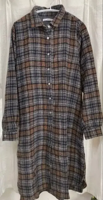 Midiumi 울 체크 롱 원피스