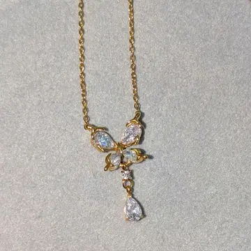 나비 일본산 브랜드 목걸이 엘레강트 버터플라이 큐빅 지르코니아