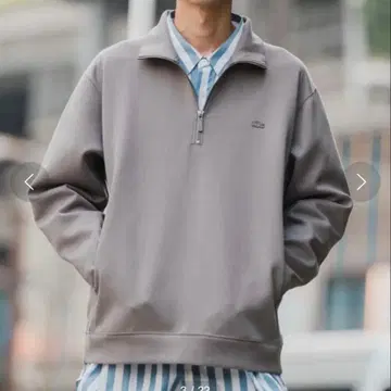 라코스테 하프 지퍼 맨투맨 그레이 별주
