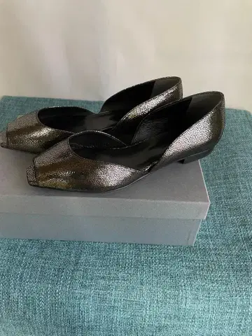 스타일 델리*메탈릭 블랙 오픈토 신발 25 새상품