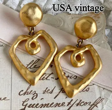 미국 빈티지 빅 사이즈 하트 모티브 귀찌