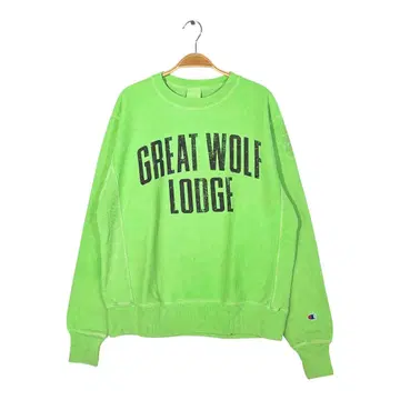 챔피온 리버스 위브 맨투맨 후염 옐로우 그린 라임 사이즈 M 구제 의류