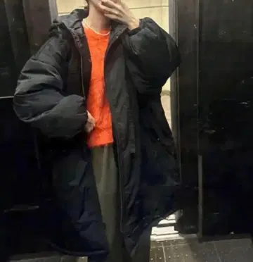 [택 포함 새상품] 아티론 개더 후드 몬스터 파카 블랙