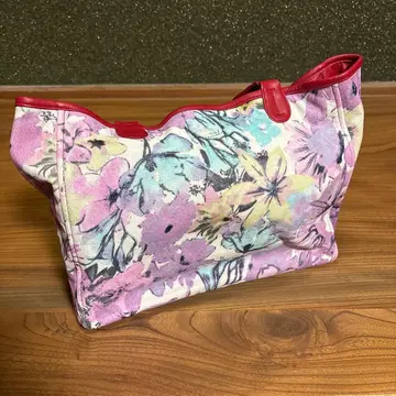 꽃무늬 토트백 빨간색 스트랩 포함