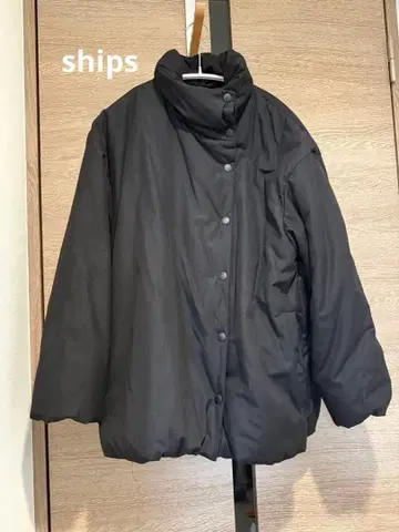 ships 블랙 패딩 자켓 단추식