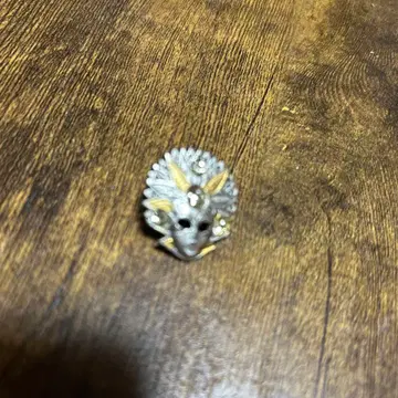 동물 얼굴 브로치 실버 골드