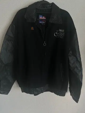 구제 의류 Lodge Casino 바시티 자켓 울 가죽