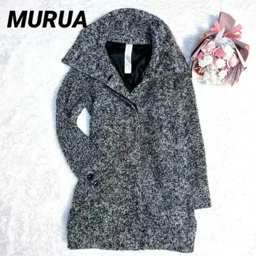 MURUA 니트 코트 부클레 트위드 포근 루즈핏