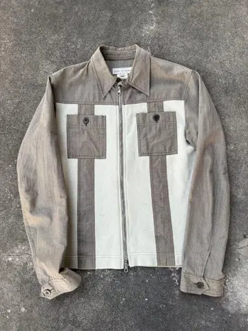 DRIES VAN NOTEN 90s 콤비 체크 지퍼 블루종