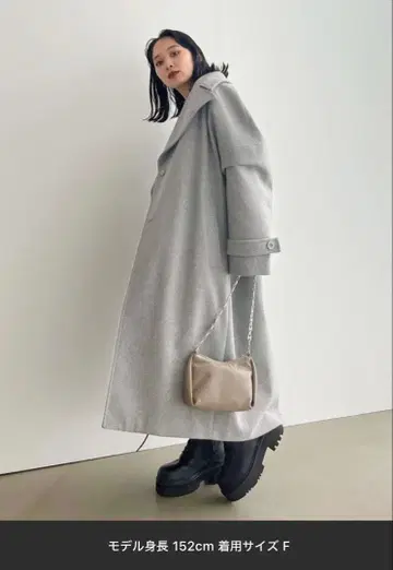 에모다 와이드 컬러 롱 코트 그레이