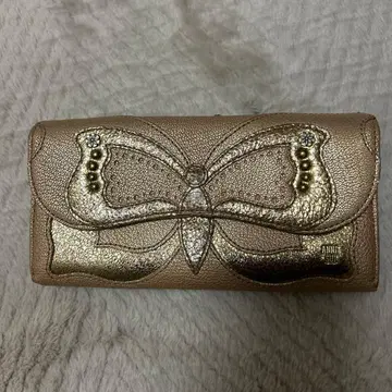 가격 인하 ANNA SUI 리본 모티브 장지갑 골드
