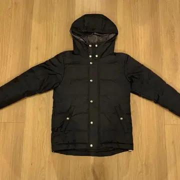 BEAMS HEART 후드 부착 블랙 다운 자켓 M