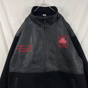 90s culling creek 자수 가죽 자켓 빈티지