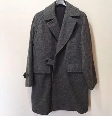 나노 유니버스 다크 그레이 피 코트 롱