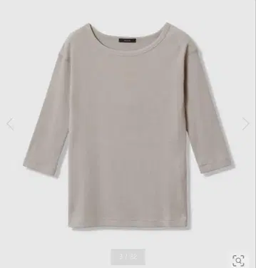 골지 3/4 슬리브 보트넥 풀오버