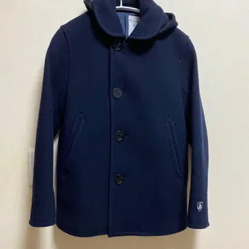 ORCIVAL 네이비 후드 부착 울 코트