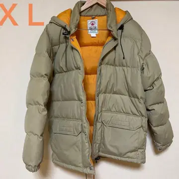 카키 오렌지 다운 자켓