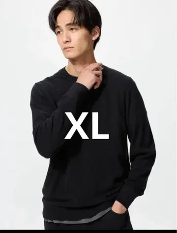 유니클로 캐시미어 크루넥 스웨터 블랙 XL