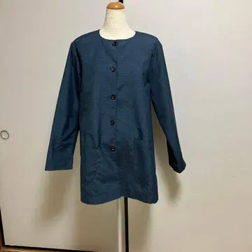 순수 실크 옷감으로 만든 리버서블 롱 자켓 L