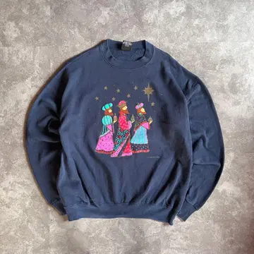 90s USA제 맨투맨 트레이닝복 네이비 XL 아트 수베니어 구제 의류