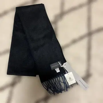 새상품 BEGG CO 캐시미어 머플러 블랙 네이비 긴자 WAKO 베그앤코