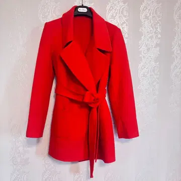 오렌지색 벨트 울 피코트