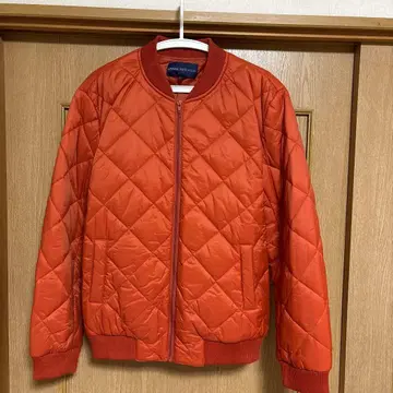 오렌지 퀼팅 봄버 자켓