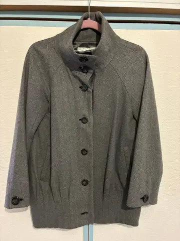 스탠드 카라 자켓 그레이