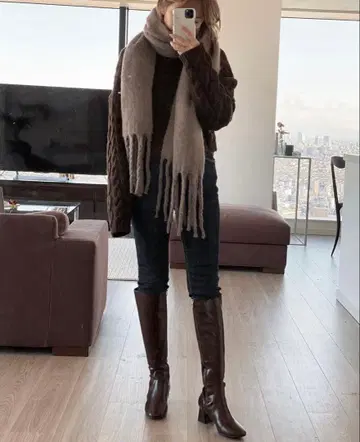 MARQUE 롱 부츠 브라운 24.0cm