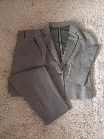 여성용 수트 상하의 세트 그레이