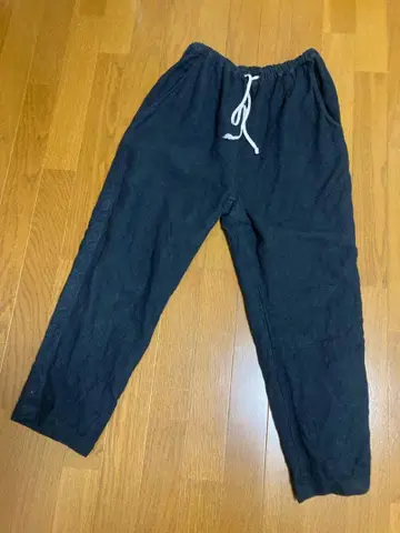 nest Robe 블랙 린넨 100% 와이드 팬츠