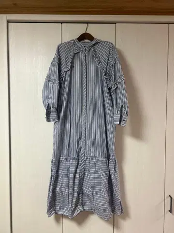 KBF 프릴 롱 셔츠 원피스