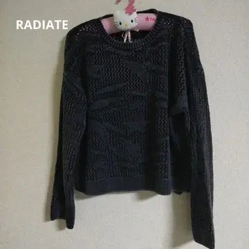 RADIATE 리프 자카드 시스루 니트