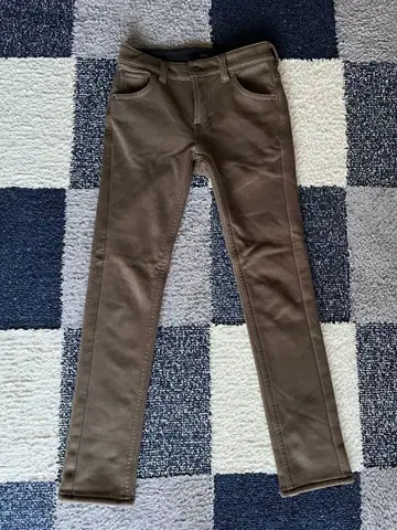 EDWIN 카키 브라운 속기모 스키니 팬츠